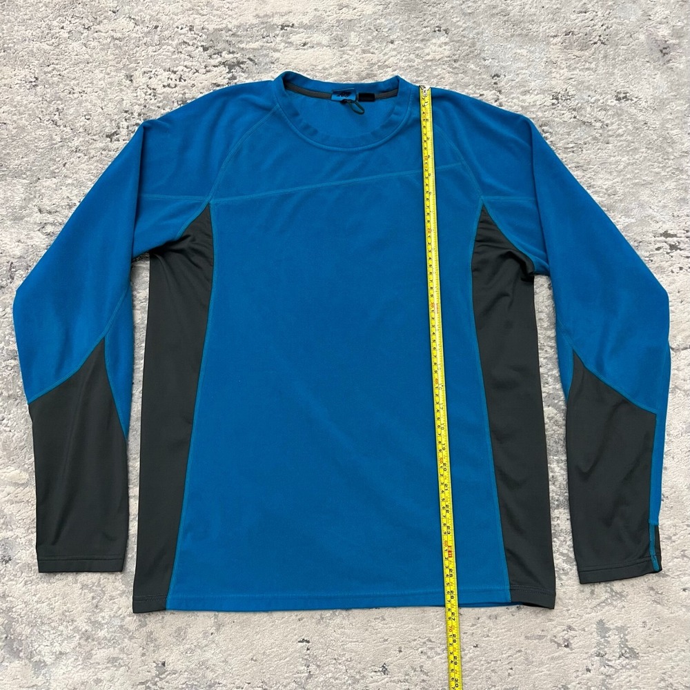 Men's Medium EMS Eastern Mountain Sports Long Sleeve Blue Fleece Crewn Mid Layer